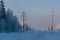 Cold and winter landscapes with snow in Russia