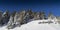 Cold Winter Snowy landscape with Pine Trees