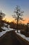 cold winter sunset on the Bolognese Apennines