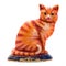 Colered antique figurine of a cat.