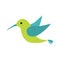 Colibri bird icon. Cute cartoon character. Hummingbird logo.