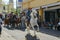 Colima, Colima, Mexico. February 11, 2023. Man riding a horse in the horseback riding for the charro bullfighting festivities