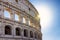 Coliseum, facade backlight, sunset