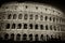 Coliseum in Rome, black and white photo, retro style