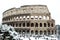 Coliseum with snow, Rome.