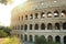 The Coliseum Wall in Rome is bright sunny in the morning