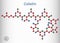 Colistin, polymyxin E molecule. It is cyclic polypeptide antibiotic. Sheet of paper in a cage