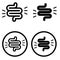 Colitis vector icon set. intestines illustration sign collection. colic symbol.  abdominal pain logo.