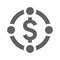 Collaboration, finance, revenue icon. Gray vector graphics
