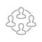 Collaboration people icon outline icon on white background