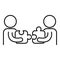 Collaboration puzzle idea icon, outline style