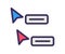 Collaboration realtime cursor single isolated icon with filled outline line style
