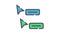 Collaboration realtime cursor single isolated icon with flat dash or dashed style