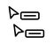 Collaboration realtime cursor single isolated icon with outline style