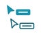 Collaboration realtime cursor single isolated icon with solid line style