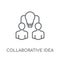 collaborative idea linear icon. Modern outline collaborative ide