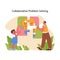 Collaborative Problem Solving concept. Flat vector illustration