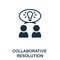 Collaborative Resolution icon. Monochrome sign from corporate development collection. Creative Collaborative Resolution