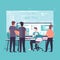 Collaborative Software Engineers Team in Modern Open Office, Flat Illustration, Cool Colors