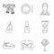 Collaborator icons set, outline style