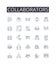 Collaborators line icons collection. Stock, Barcode, Audit, Tracking, Storage, Asset, Count vector and linear
