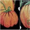Collage of acrylic pumpkin painting