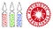 Collage Ampoules Icon with Coronavirus Distress Antibiotic Resistance Stamp