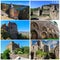 Collage of ancient castle Schonburg Schoenburg , Germany