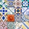 Collage of antique tiles from Lisbon