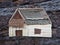 Collage art house realistic.Creative natural wooden craft