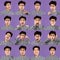 Collage of Asian man expressing different positive and negative emotions