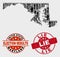 Collage of Ballot Maryland State Map and Grunge Lie Watermark