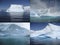 Collage of beautiful Antarctic icebergs