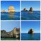 A collage of beautiful summer photos from in around Lagos, Portugal. Summer travel concept.