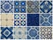 Collage of blue pattern tiles in Portugal