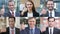 Collage of business people doing thumbs up