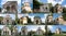 Collage of Chapels at Sacro Monte di Varese. Italy