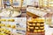 Collage with cheese manufacturing process. Food background