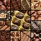 Collage of chocolates and biscuits.