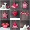 Collage of christmas photos over wood background