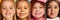 Collage. Close-up portraits of cute little girls, children smiling, showing positive happy emotions. Delightful and