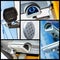 Collage of closeup security CCTV camera or surveillance system