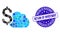 Collage Cloud Banking Icon with Distress Return of Investment Stamp