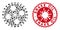 Collage Cogwheel Icon with Coronavirus Grunge Snake Oil Stamp