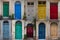 Collage of colorful front doors in Malta