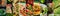 Collage of delicious food and fastfood close-up