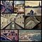Collage of different locations in Venice, Italy, cross processed