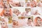 Collage of different photos of children