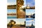 Collage from different pictures of beautiful views of autumn St. Petersburg. Russia