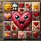 collage digital art, many heart shaped and love symbol elements background felt art valentines love